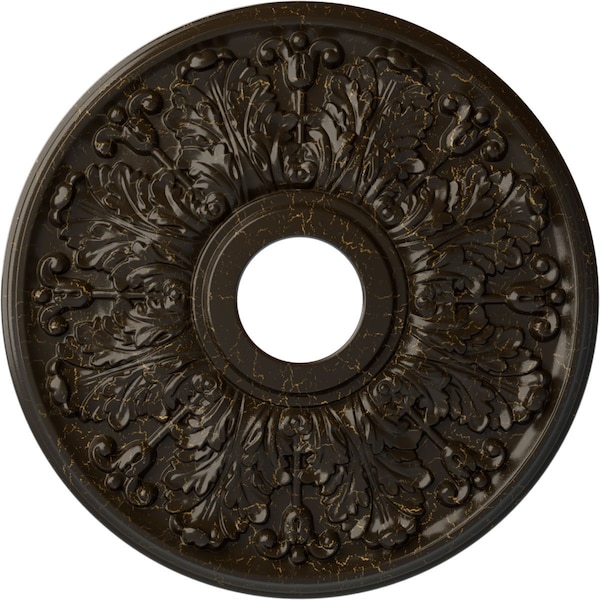 Ekena Millwork Apollo Medallion (Canopies up to 5 5/8"), 16 1/2"OD x 3 5/8"ID x 1 1/8"P, Stone Hearth Crackle CM16APSHC - main